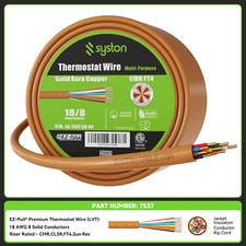 Syston 18/8 Thermostat Wire 18 AWG 8 Conductors Solid Copper CL3R Cut to Order