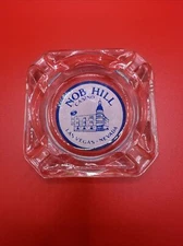 Vintage 1970s Advertising Glass Ashtray Nob Hill Casino Las Vegas Nevada