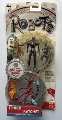 Robots  Movie - Toys, Fender and  Ratchet Action Figures Mattel, 2004, ages 4+