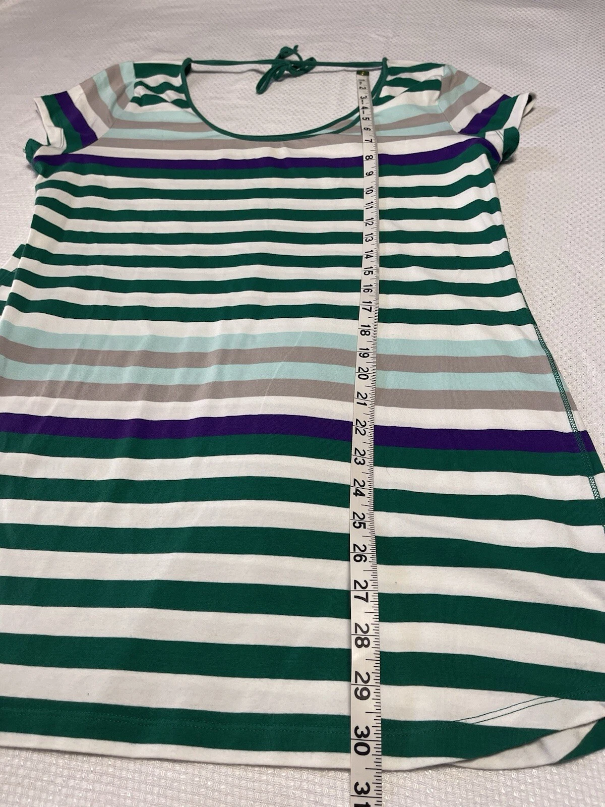 lole striped tie back organic cotton shirt