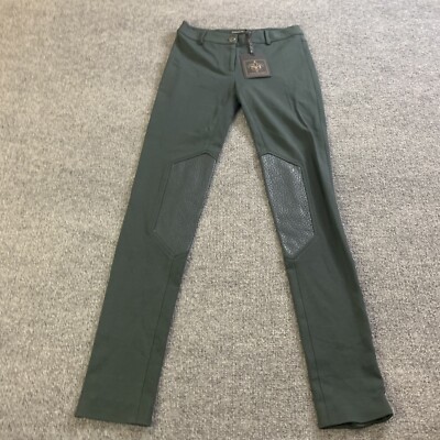 NWT Mackage Gigi Green Merlot Leather Details Leggings Pants Size 0-2