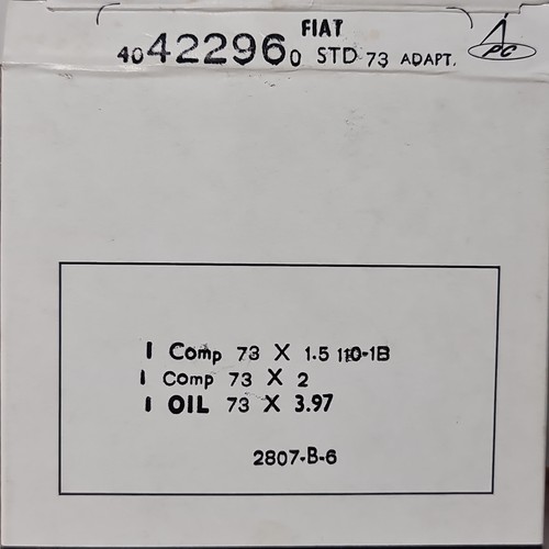 Series Segments Piston Bands STD 73 mm Fiat 124 Perfect Circle 42296 for 1900956 - Picture 2 of 8