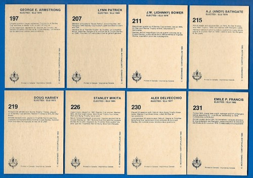 1983 (1985) CARTOPHILIUM HOCKEY HALL OF FAME HOF CARD 1-240 & PROMO SEE LIST - Picture 398 of 488