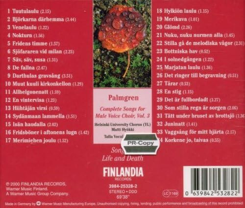 Palmgren - Complete Songs For Male Voice Choir Vol.3 - Picture 2 of 2