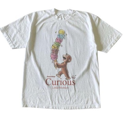 Curious George Monkey Y2K Grunge Vintage Unisex Cartoon Graphic Summer Tee