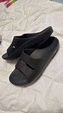 OOFOS OOahh Sport Flex Recovery Slide Sandals Black Unisex
