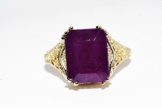 $5 000 14K Yellow Gold 6.53CT Natural Antique No Heat African Ruby Cocktail Ring