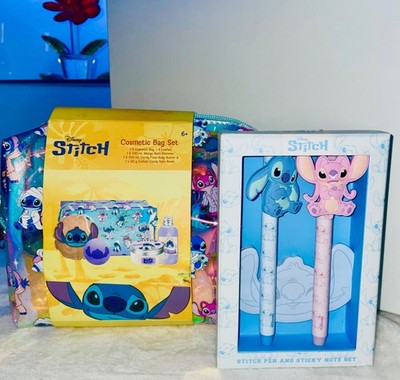 LILO & STITCH COSMETIC BAG SET ~ Holographic Design. Bath products. Pen set incl