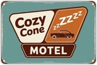 Cozy Cone Motel Vintage Retro Car Motel Tin Metal Signs Home Décor Print Aesthet