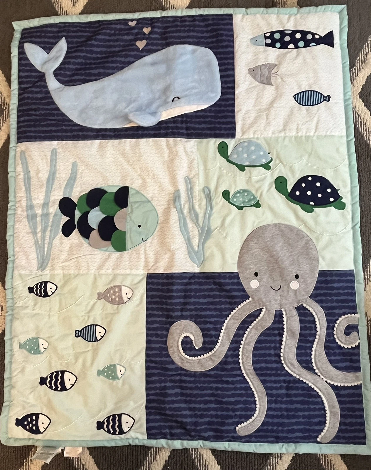 Lambs & Ivy Oceania Crib Comforter QUILT Whale/Octopus/Fish Blue/Gray/White
Opens in a new window or