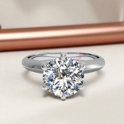 Wedding Ring 1.25 Carat IGI Lab Grown Round Diamond Solid 950 Platinum E F  VVS2