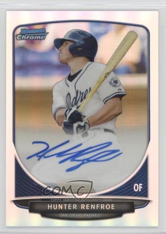 2013 Bowman Draft Chrome Prospect Refractor Hunter Renfroe #BCA-HR Auto 12x6