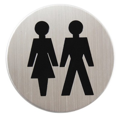 Edelstahl Türschild Damen und Herren 75 mm Hinweisschild Piktogramm