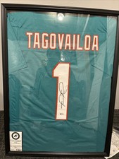 Tua Tagovailoa Custom Signed Jersey (Beckett COA) - Frame Not Included