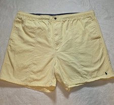 Polo Ralph Lauren Shorts Mens XXL Yellow Classic Fit 6 Inseam Drawstring Pony