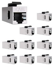 Cat6 Shielded Keystone Coupler Female To Female RJ45 Wall Plate 10 PCS