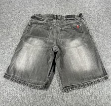 Vintage Southpole Jean Shorts Men 38 Black Red Tab Baggy Hip Hop Jorts Y2K Wear