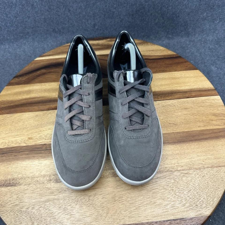 Mephisto Mujer Zapatos Rebeca Tenis 8 Gris Cuero Parte Superior Baja Con Cordones Informales Foto 4 de 4