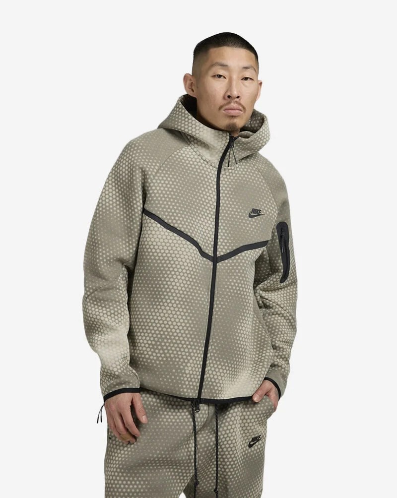 Nike Tech Fleece Full-Zip Hoodie HV5905-320 GreenHoneycomb Design