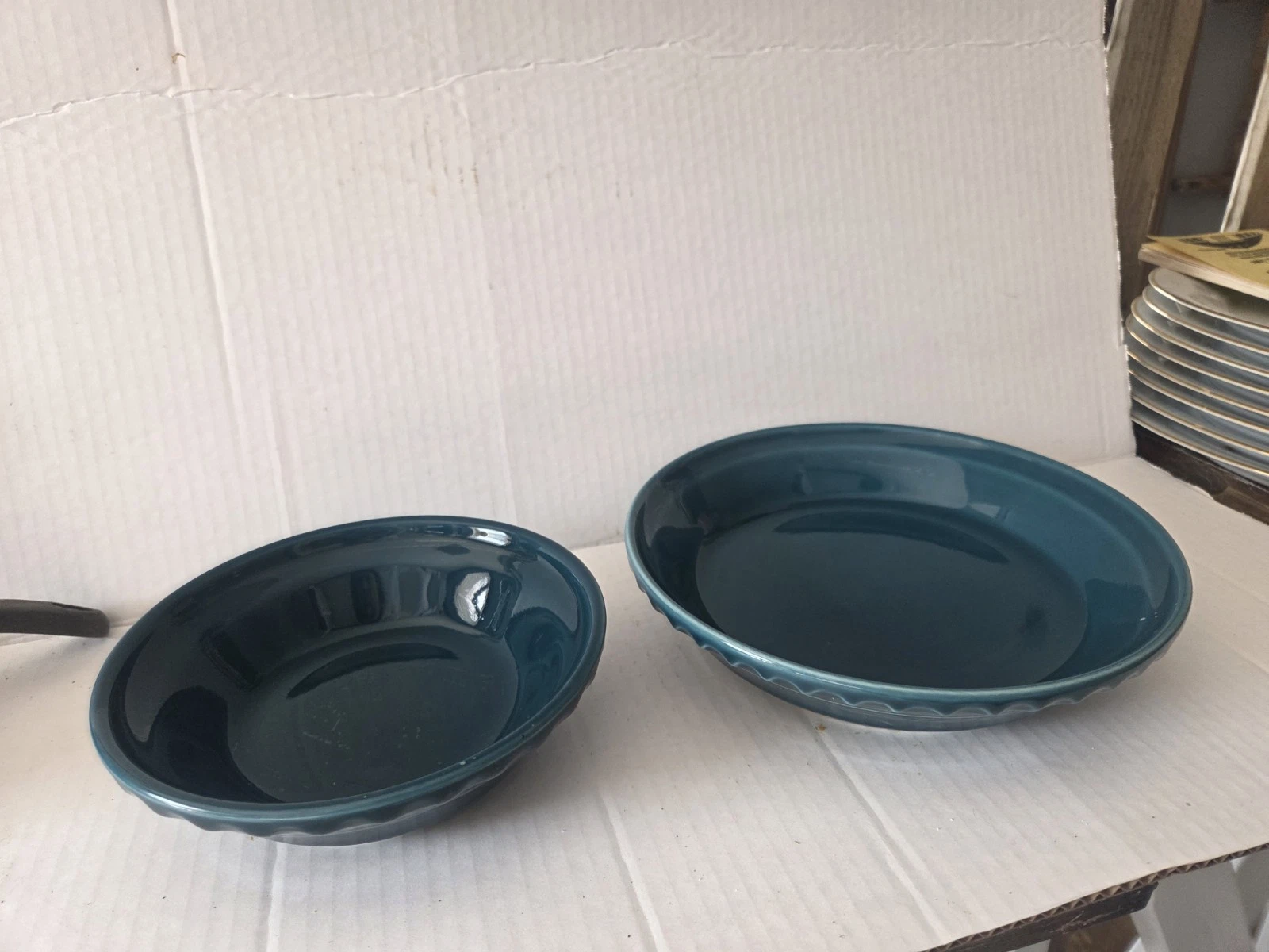 FIESTA JUNIPER SMALL 1999 PIE BAKER DISH 6 in. And 8 Inch Both