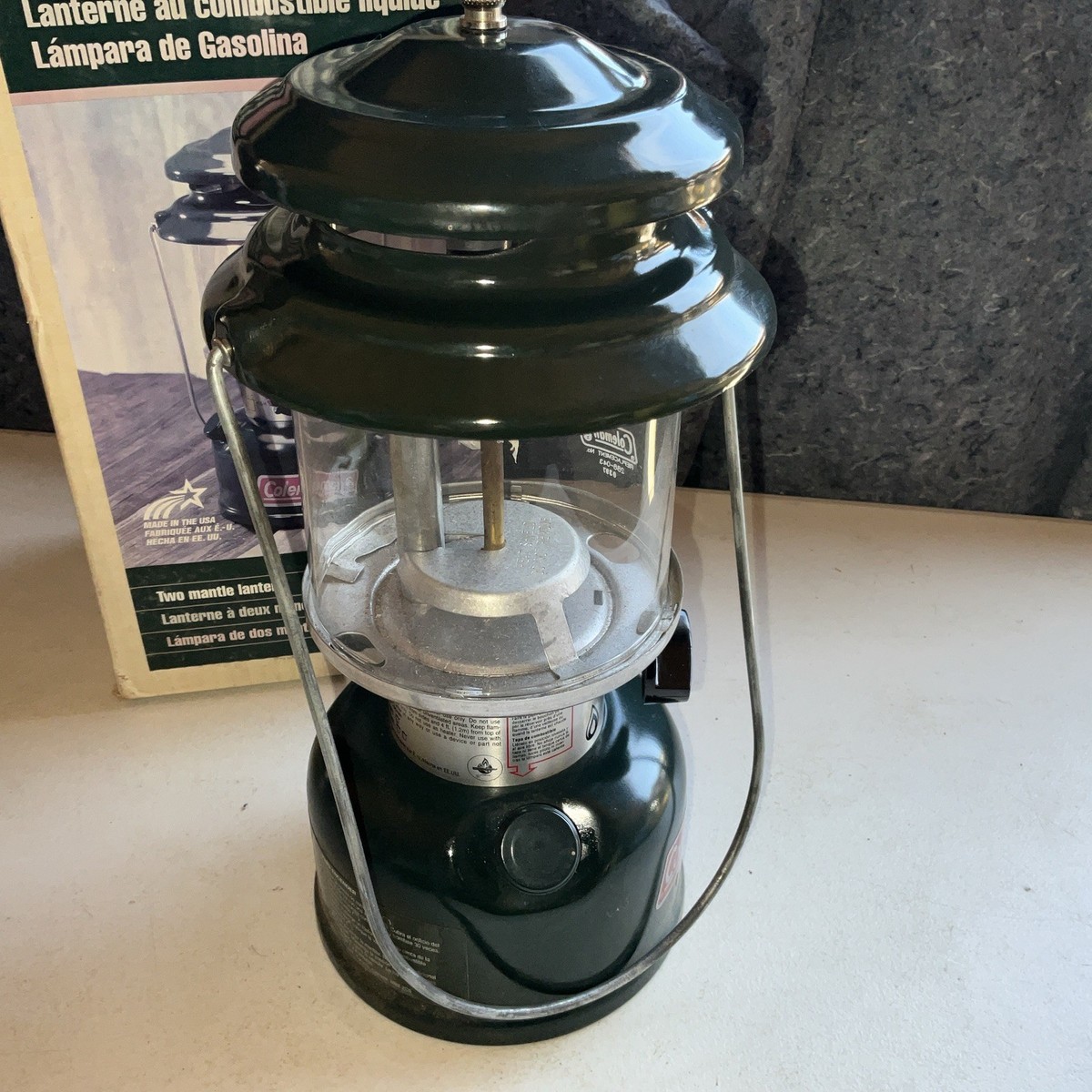 Vintage Coleman Green 2 Mantle Camping Lantern 288A700T W/Original