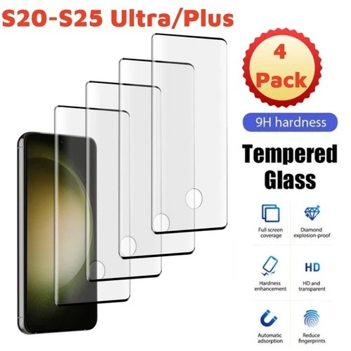 4X For Samsung Galaxy S25 S24 S23 S22 S21 S20+ Screen Protector Tempered Glass