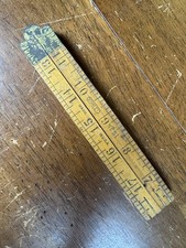 Vintage Stanley No. 61 Boxwood 24โ Folding Ruler Brass Hinges Made in USA