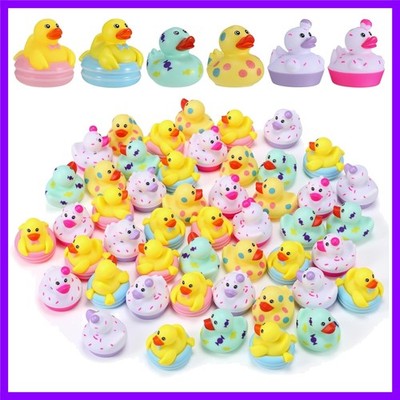 120 Pcs Cruise Rubber Ducks in Bulk Easter Candy Pastel Mini Rubber Duckies