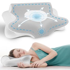 Cervical Pillow for Neck Pain Relief - Contour Memory Foam Pillow with Adjust...