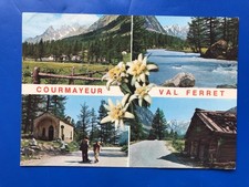 10642 Cartolina Courmayeur (AO) Val Ferret Panorama Multifoto NV