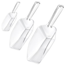 3 in 1 Clear Plastic Ice Scoop Set, Small Acrylic Serving Scoops for Candy Bu...