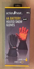 Action Heat. Heated Gloves Battery Powered Size Med. Black