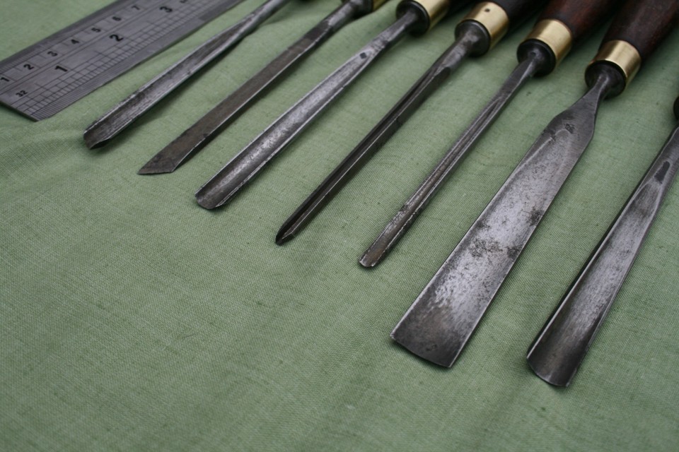 VINTAGE MARPLES WOOD TURNING GOUGE CHISELS SET OF 7 | eBay UK