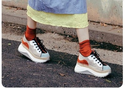Free People Gaimo Handmade in Spain Colorblock Platform Espadrille Sneakers EU36
