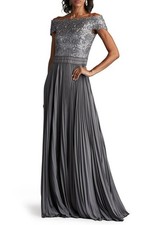 Tadashi Shoji Sequin Bodice Short Sleeve Gown-Size 2 -  LK 1173 A 