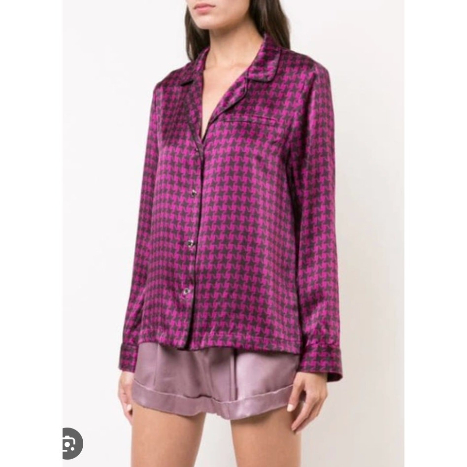 Fleur Du Mal Houndstooth Patterned Button Down To… - image 1