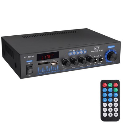 LiNKFOR Stereo-Verstärker 2x50 W Bluetooth FM USB SD mit Fernbedienung