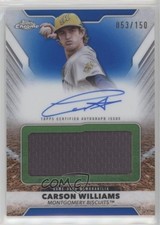 2025 Topps Pro Debut Jumbo Relic Blue Refractor 53/150 Carson Williams Auto 1xd