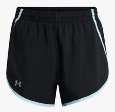Under Armour Women's Fly by Shorts Black w Blue Stripe XL