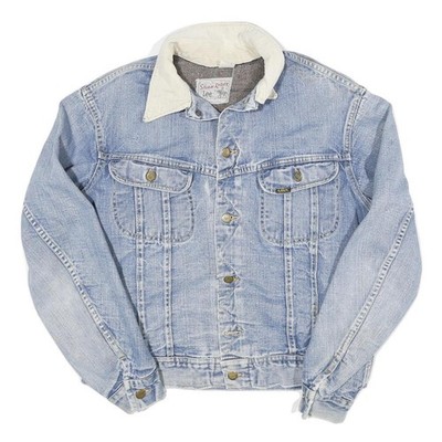 LEE Mens Blue Denim Jacket M Cotton Blend Button Storm Rider