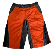 Gore Wear Bike Trail Shorts Mens Size Medium Black Orange Long Inseam 12" VGUC