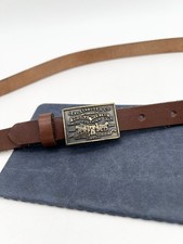 Vintage Levi Strauss Belt 2 Horse Buckle Brown Leather Size 28 USA Made