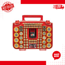 Battery Storage Organizer Case Holds 150 Batteries with Built In Tester