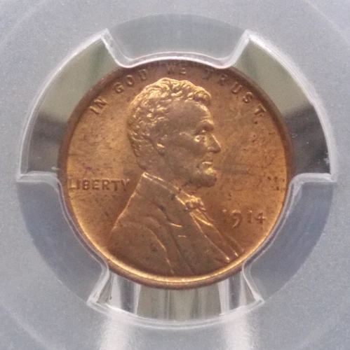1914 "P" Lincoln WHEAT Cent 1c PCGS MS63 RD #460 **RED** BU Unc ECC&C, Inc.