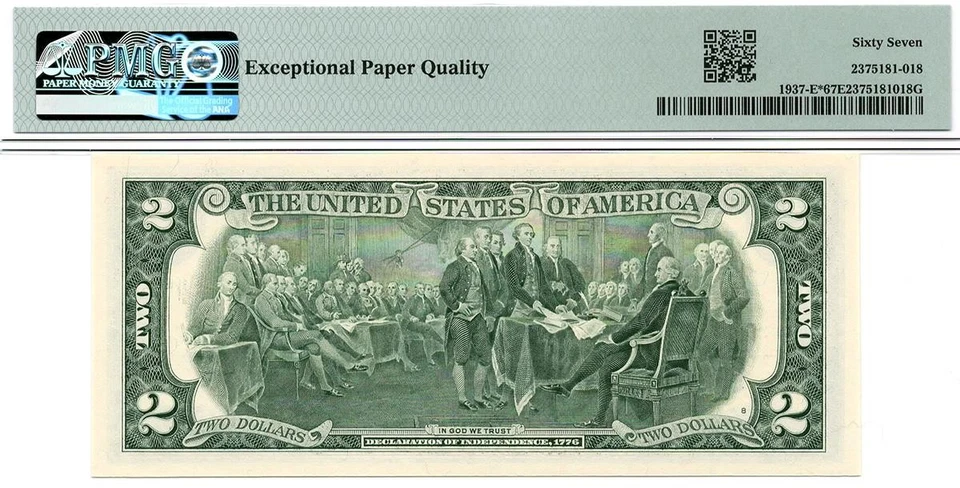 2003* $2 Richmond STAR Federal Reserve Note 1937-E* LOW Serial • PMG 67 EPQ - Image 3 of 3