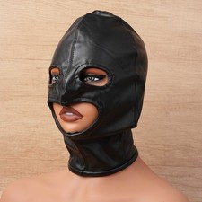 Bondage Kopfgeschirr Kopf Haube Maske Größe M PU Leder Mund und Augen öffnen SM