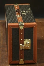 Antique Rare Goyard Chevron Canvas Shoe Trunk