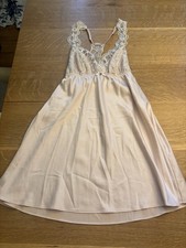 Flora Nikrooz Lace Satin Chemise Nightgown Women  s Size S Blush Pink Lingerie