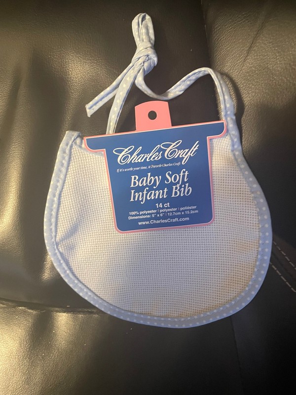 CHARLES CRAFT - BABY SOFT INFANT BIB - BLUE - 14 CT - 5" X 6" - NEW WITH TAG