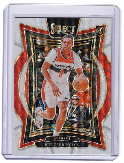 2024-25 Panini Select Bub Carrington Concourse RC White Wave Prizm Rookie 06/99